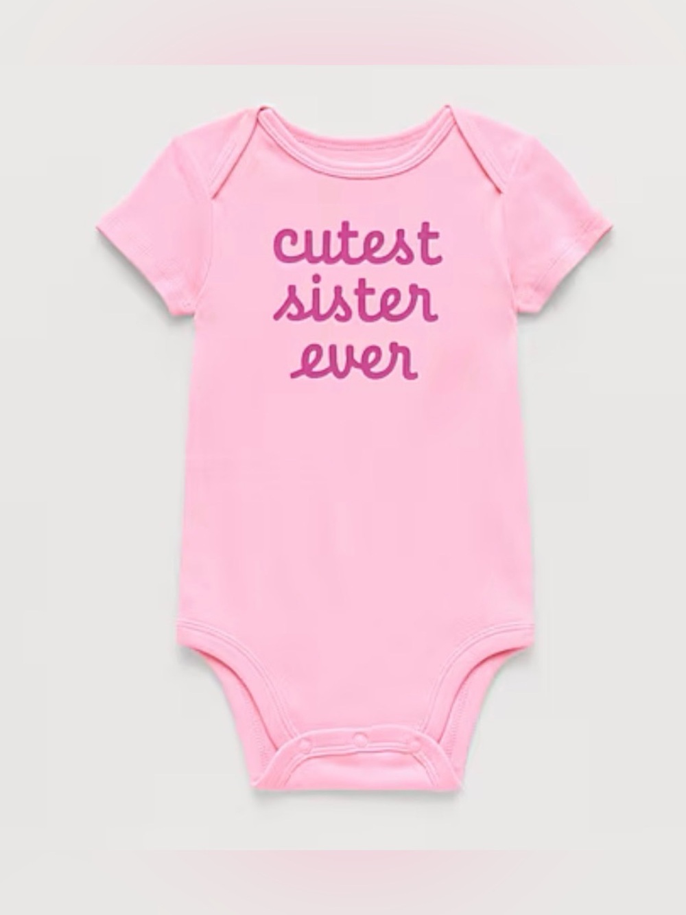 Baby Girls Short Sleeve Bodysuit “Cutest Sister Ever” | Size 6 Months
